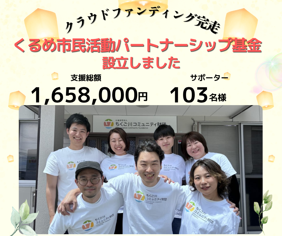くるめ市民活動パートナーシップ基金　クラウドファンディング完走！
